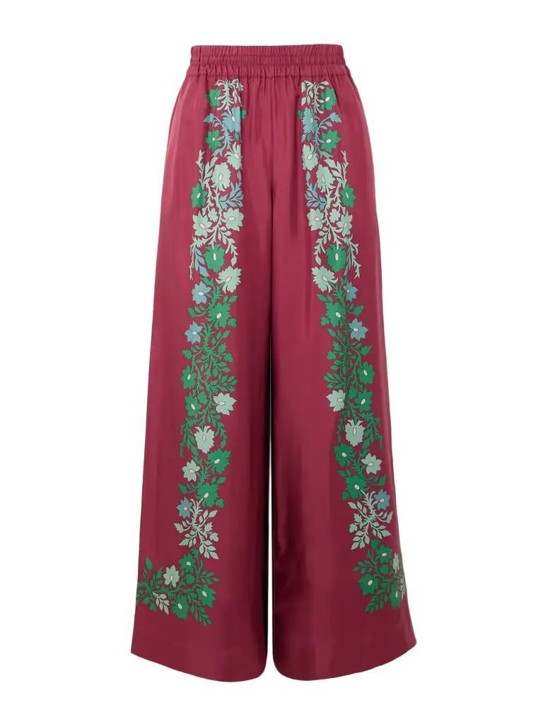 La DoubleJ Palazzo Printed Silk Wide-leg Pants