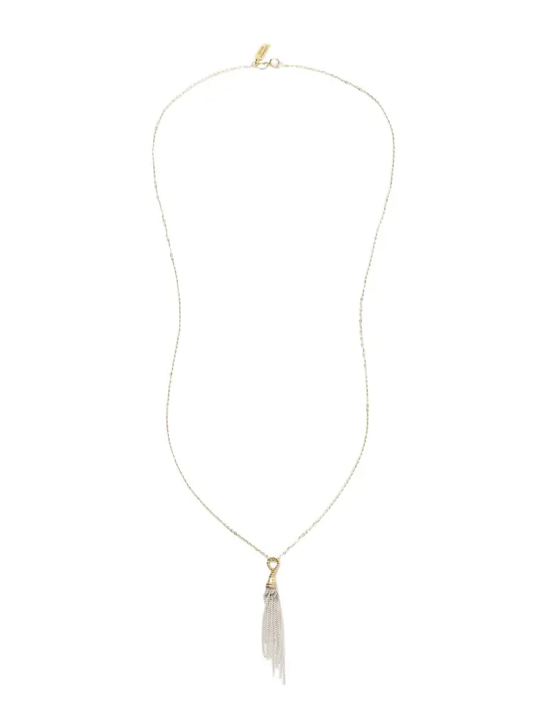 Loren Stewart Tassel Fringed Sterling Silver And 14-karat Gold Necklace