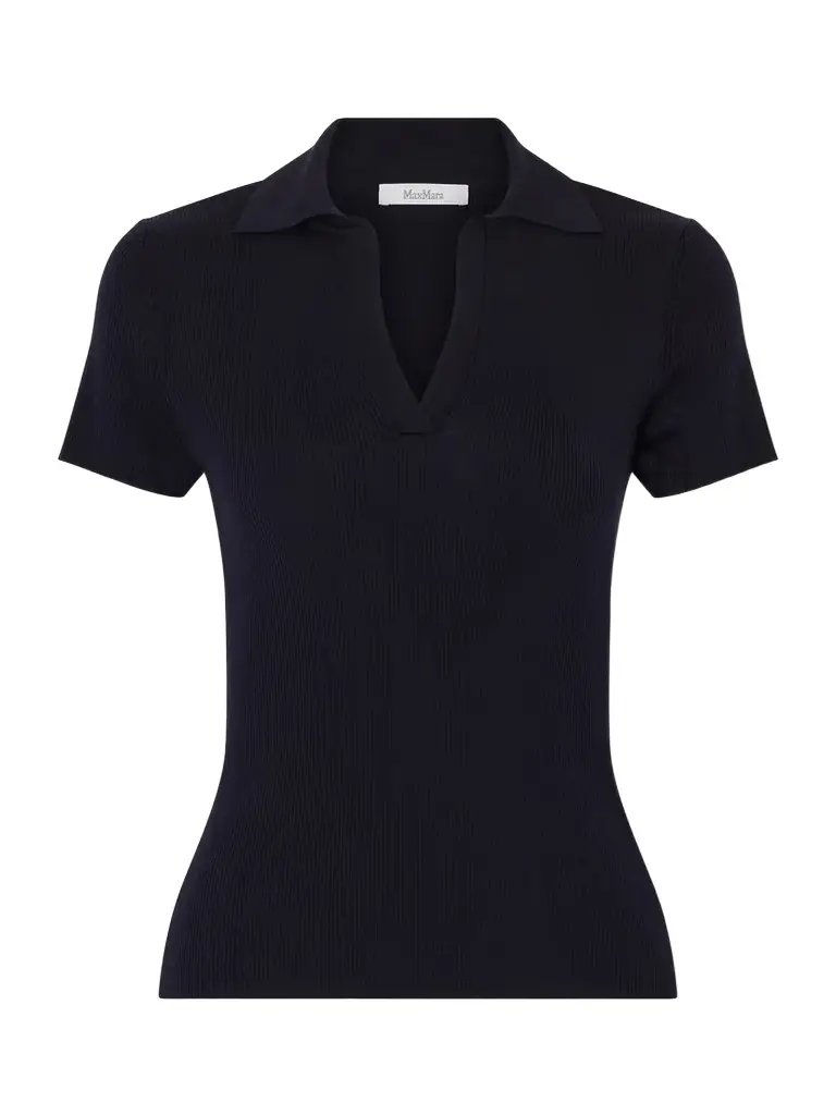Max Mara Ribbed Wool Polo Shirt