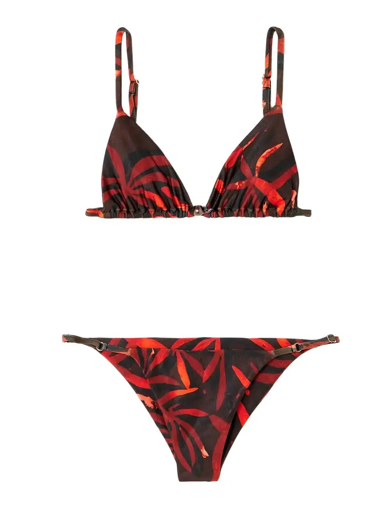 SARA CRISTINA Arena Pearl-embellished Stretch-econyl® Bikini