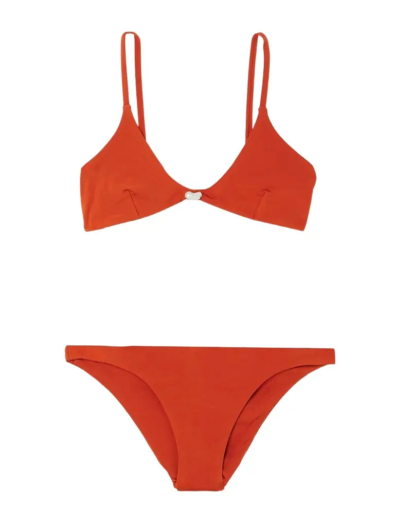 SARA CRISTINA Luna Pearl-embellished Bikini