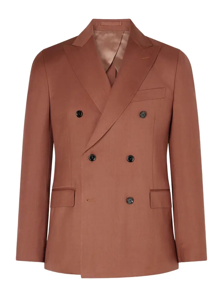 Lardini Iconic Double-Breasted Virgin Wool Suit Jacket - Men