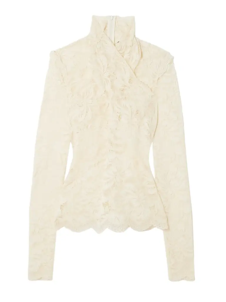 Rabanne Draped Stretch-lace Top