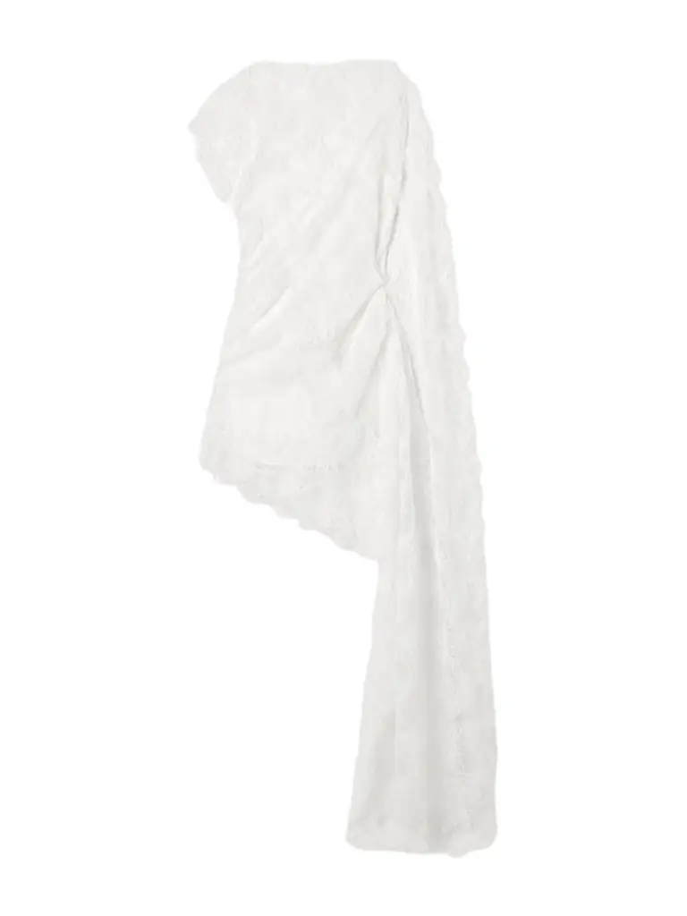 Christopher Esber Floating Backless Draped Lace Mini Dress