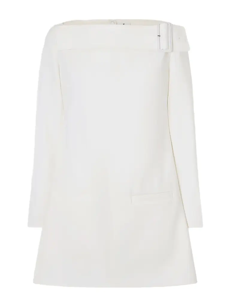 Courreges Buckled Crepe Mini Dress
