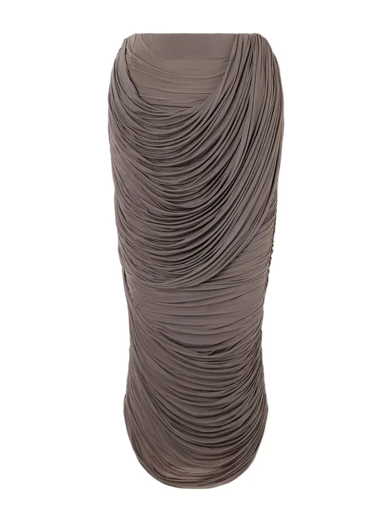 Magda Butrym Ruched Jersey Midi Skirt