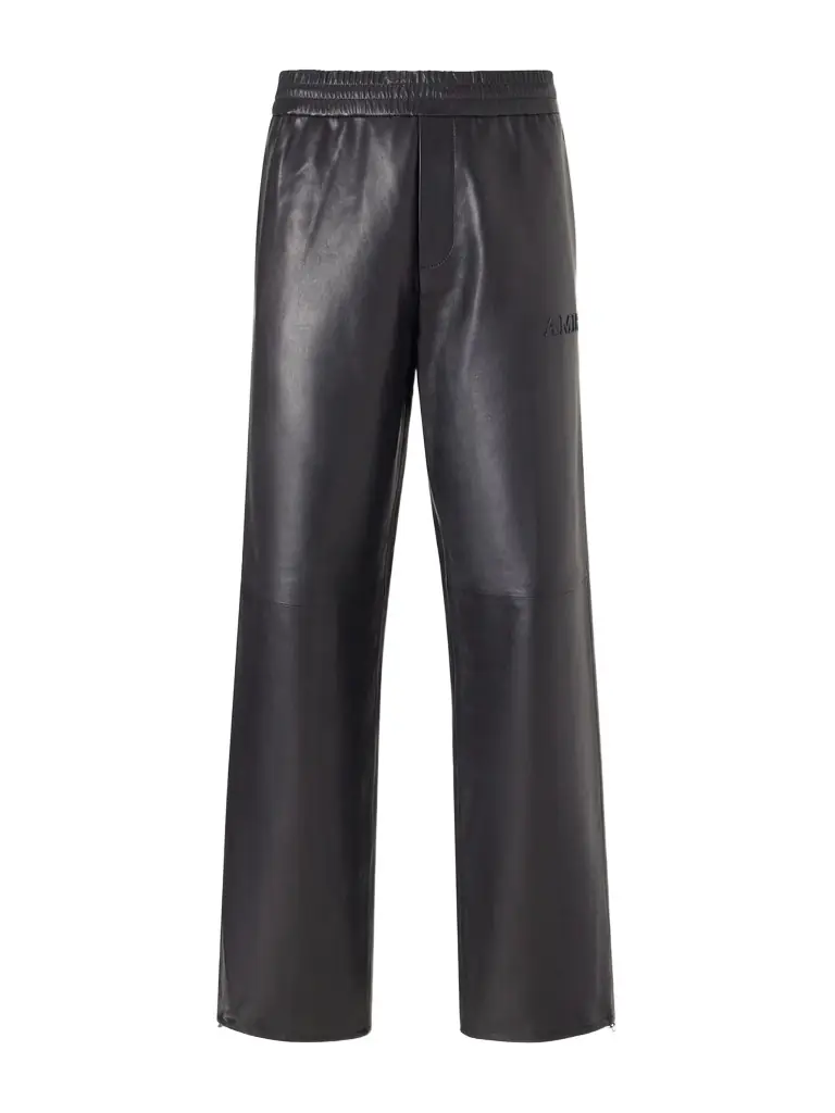 AMIRI Logo-Appliquéd Straight-Leg Leather Trousers - Men