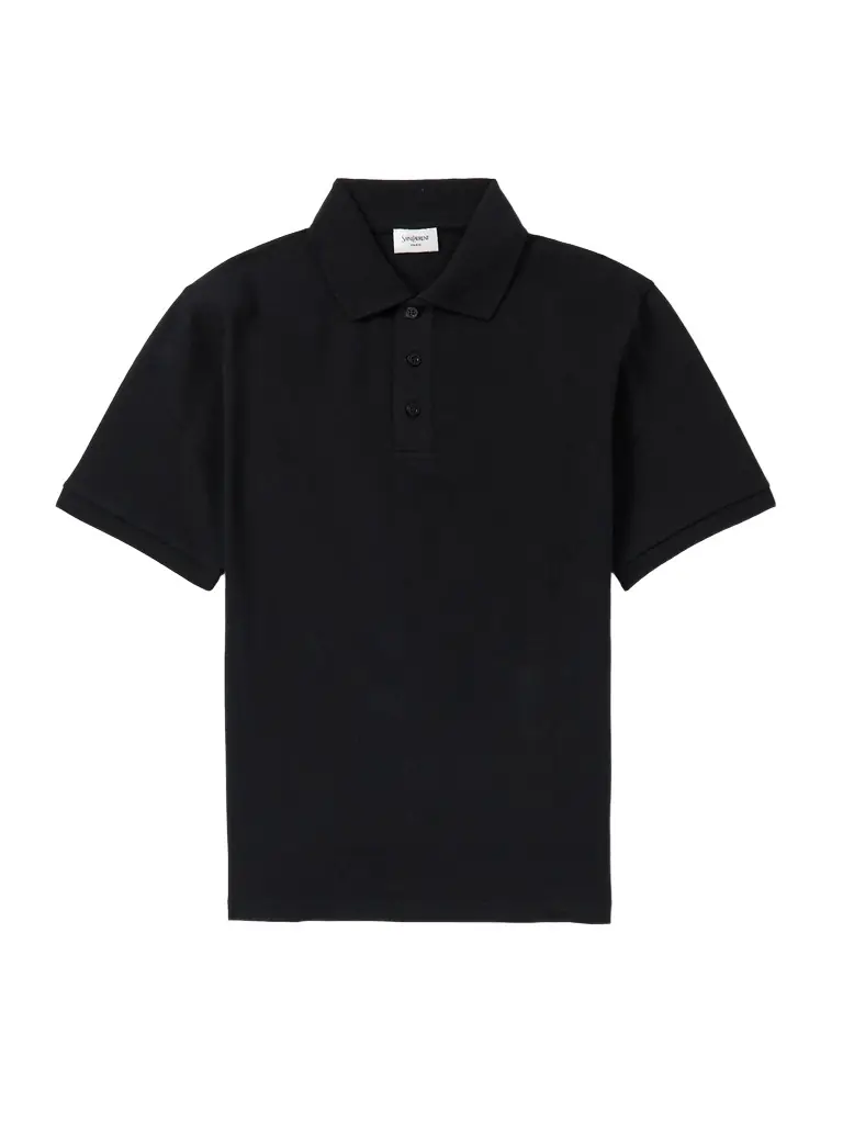 Saint Laurent Logo-Embroidered Cotton-Blend Piqué Polo Shirt - Men