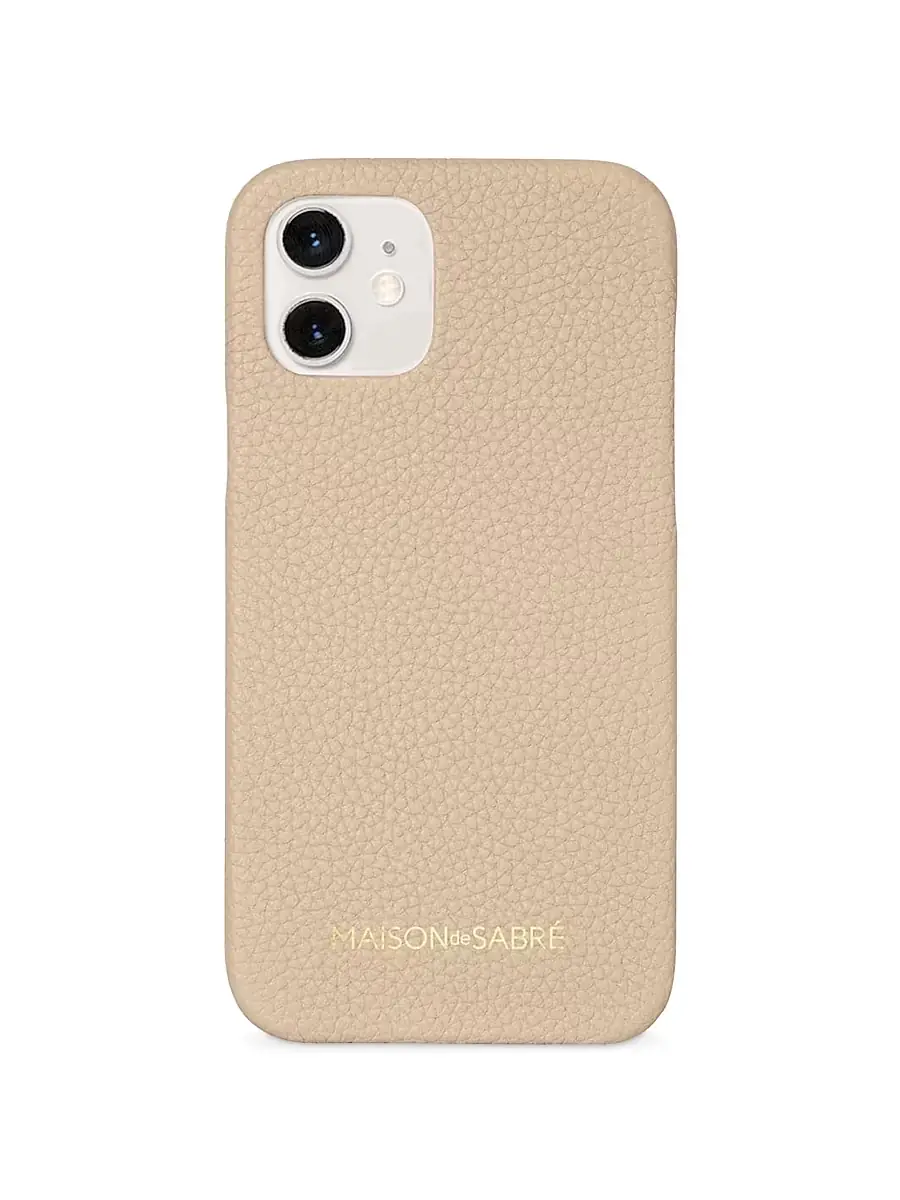Maison de Sabre Leather Phone Case (iPhone 12) - Saharan Beige