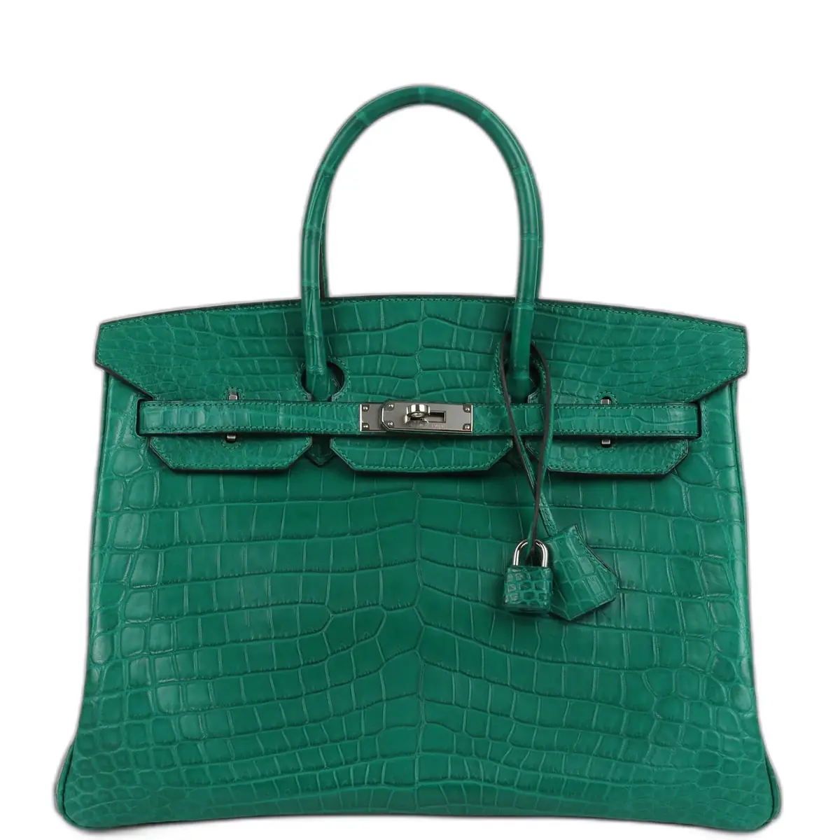 hermes Pre-owned Hermes Birkin 35 Malachite Matte Niloticus Crocodile Palladium Hardware