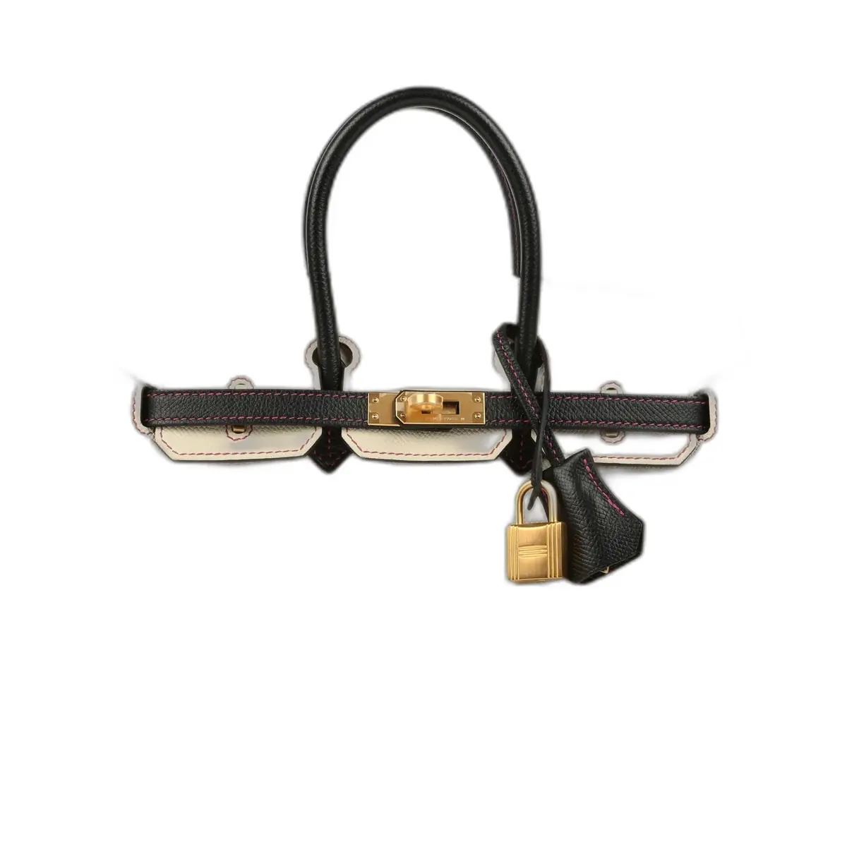 hermes Pre-owned Hermes Special Order (HSS) Birkin 25 Craie and Black Epsom Brushed Gold Hardware