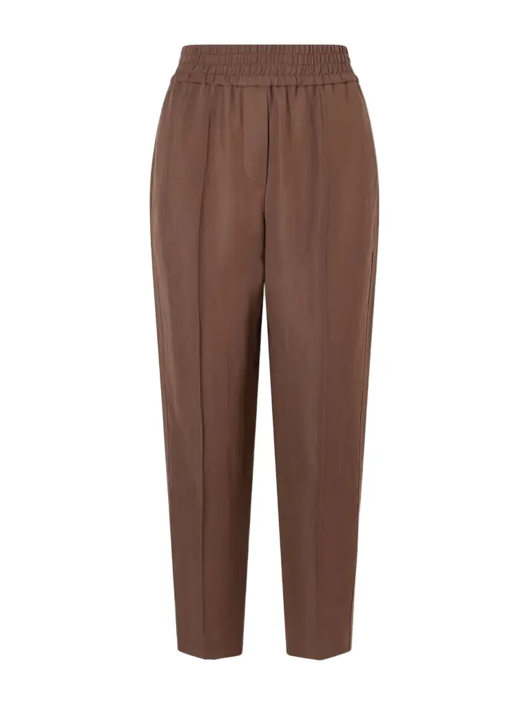 Brunello Cucinelli Cropped Woven Tapered Pants