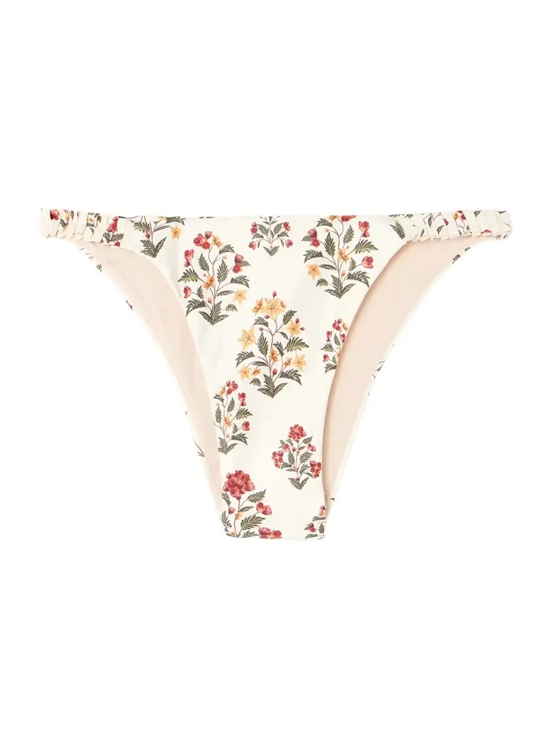 Agua by Agua Bendita Vera Andes Ruffled Floral-print Stretch Recycled Bikini Briefs
