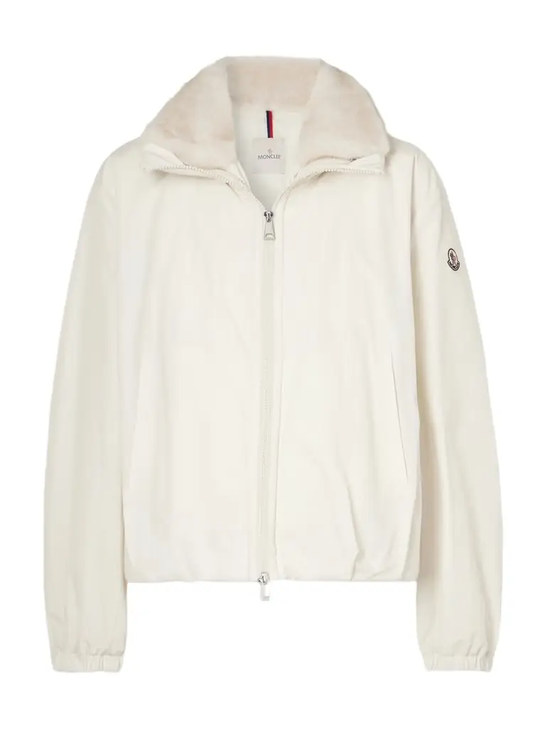 Moncler Pervenche Convertible Plush-trimmed Shell Down Jacket