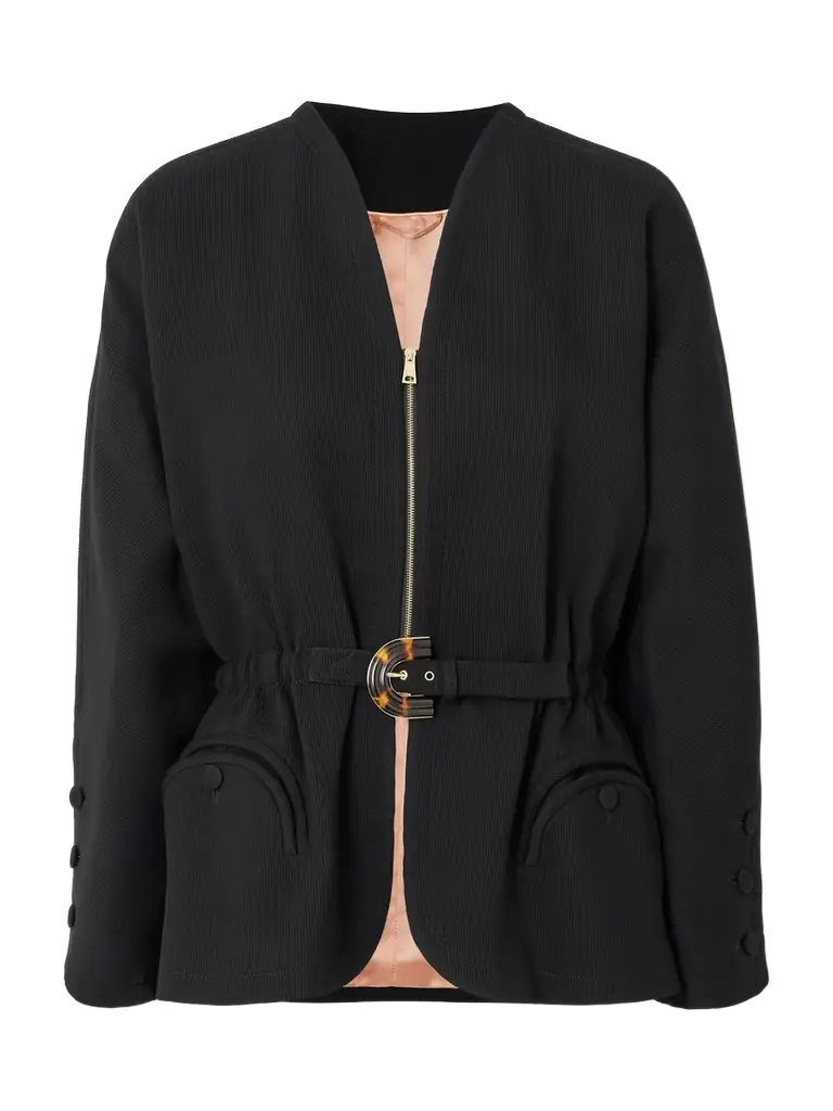Blazé Milano Carol Belted Ribbed-knit Jacket