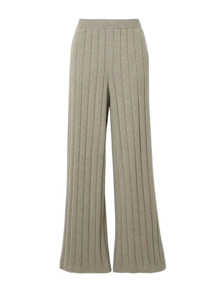 Loro Piana Ribbed Cashmere Wide-leg Pants