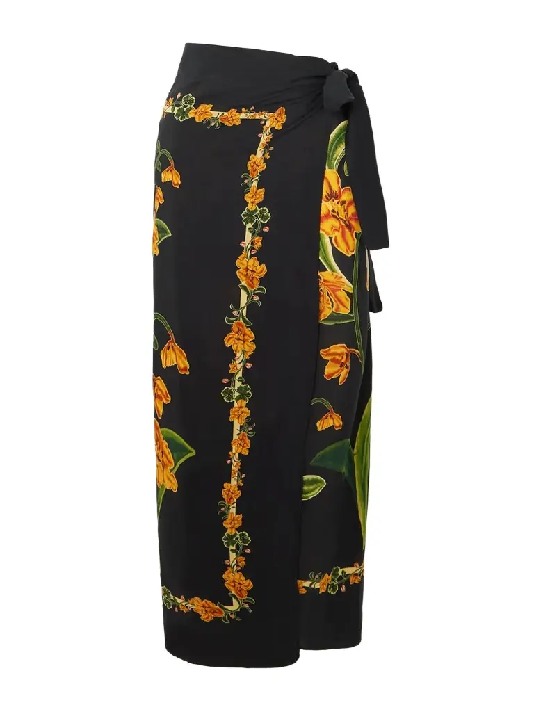 Agua by Agua Bendita Lavanda Cordillera Floral-print Cotton And Silk-blend Voile Pareo