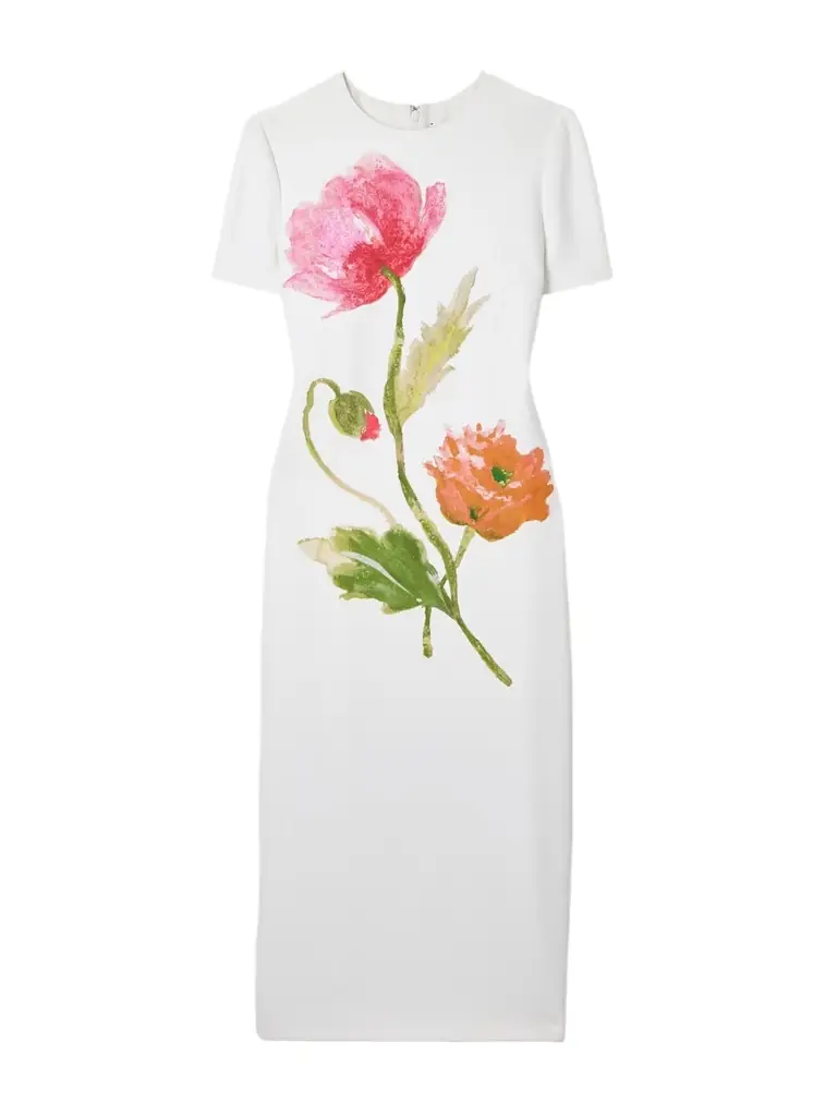 Carolina Herrera Floral-print Crepe Midi Dress