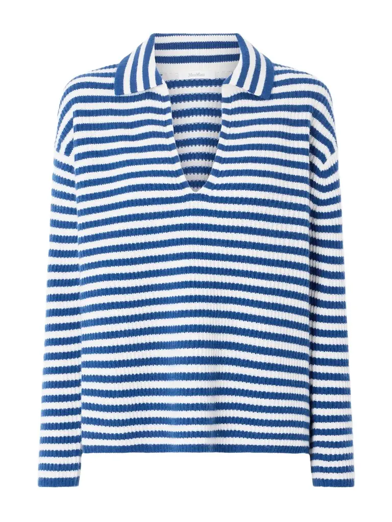 Max Mara Striped Ribbed Cashmere Sweater