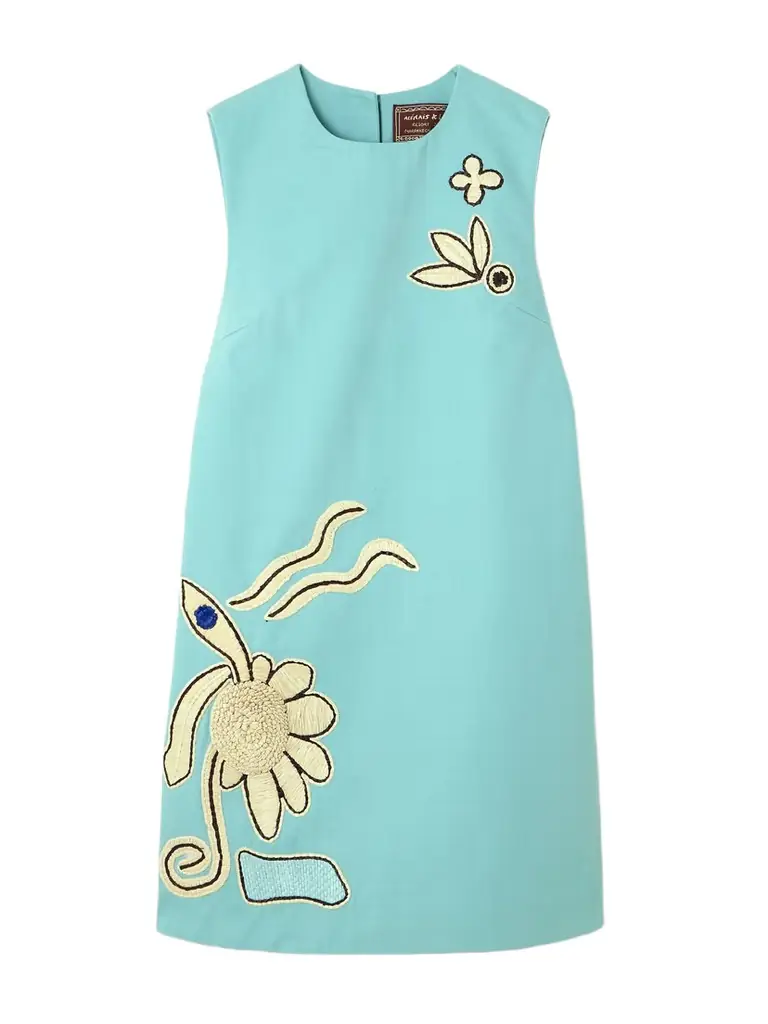 ALÉMAIS Azar Embroidered Cotton-canvas Mini Dress