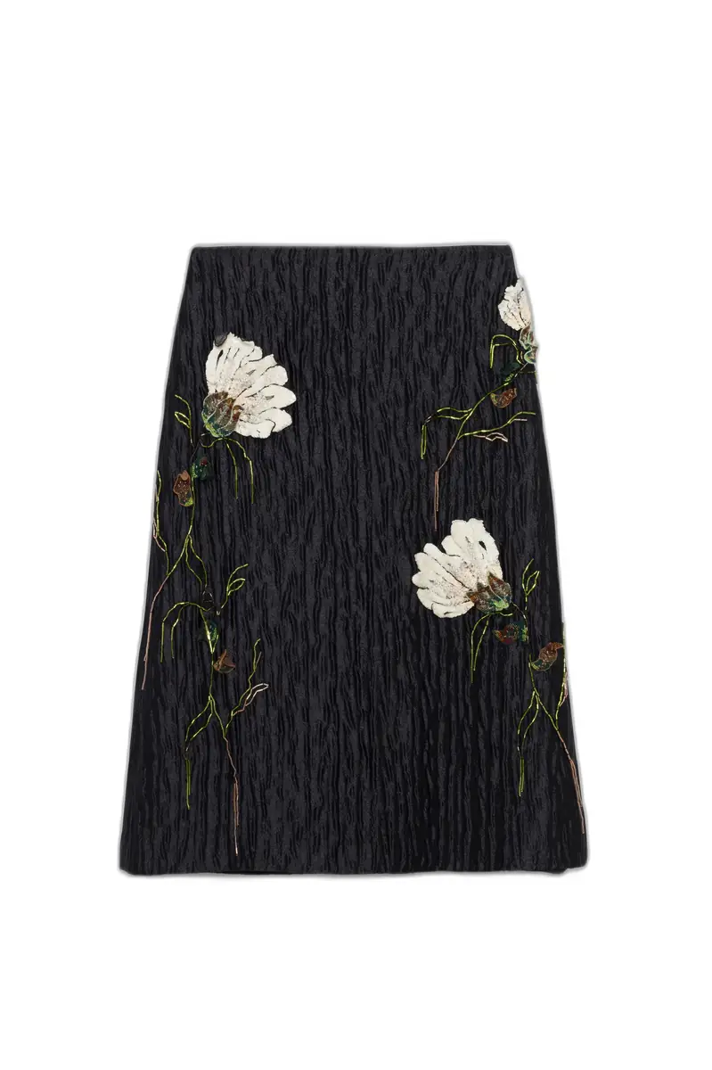 Simkhai Arla Floral Jacquard Midi Skirt