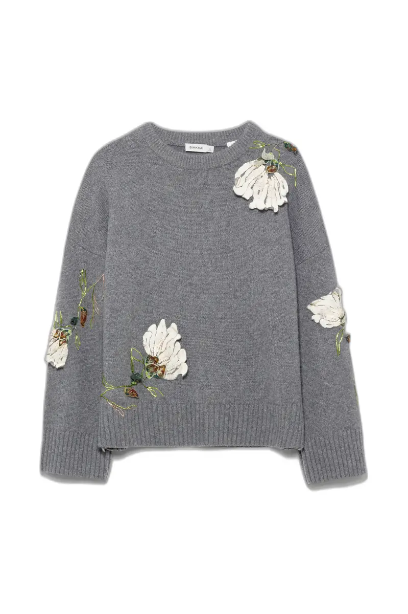 Simkhai Dawna Floral Embellished Sweater