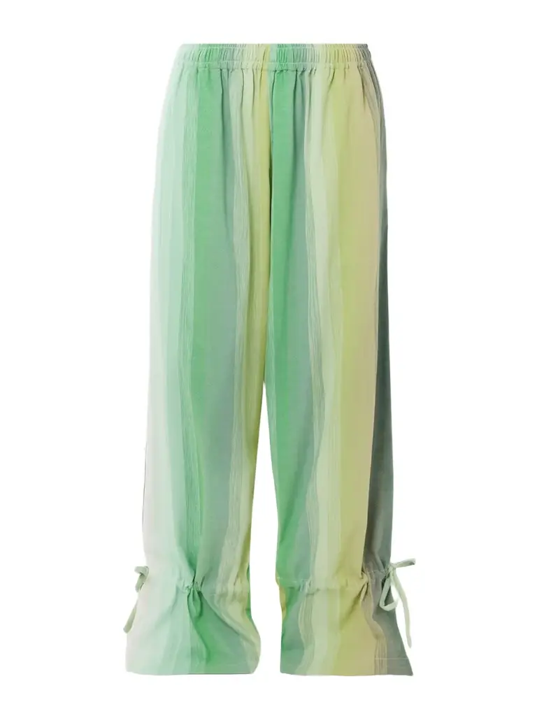 Marrakshi Life The Palazzo Striped Cotton-blend Wide-leg Pants