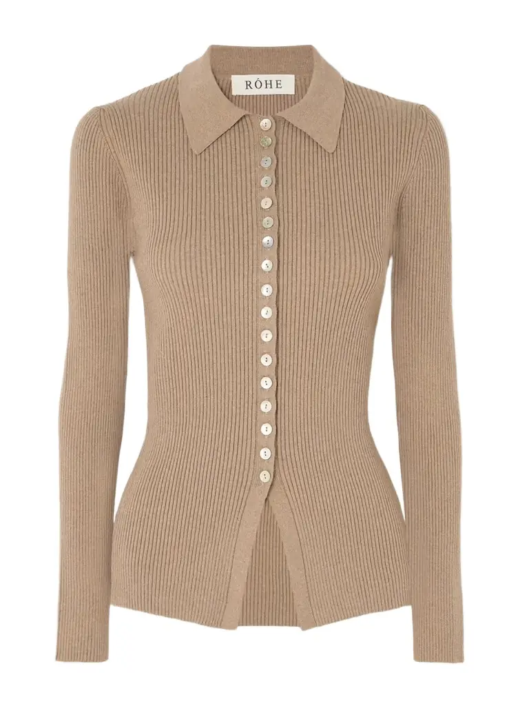 RÓHE Ribbed Cotton-blend Cardigan