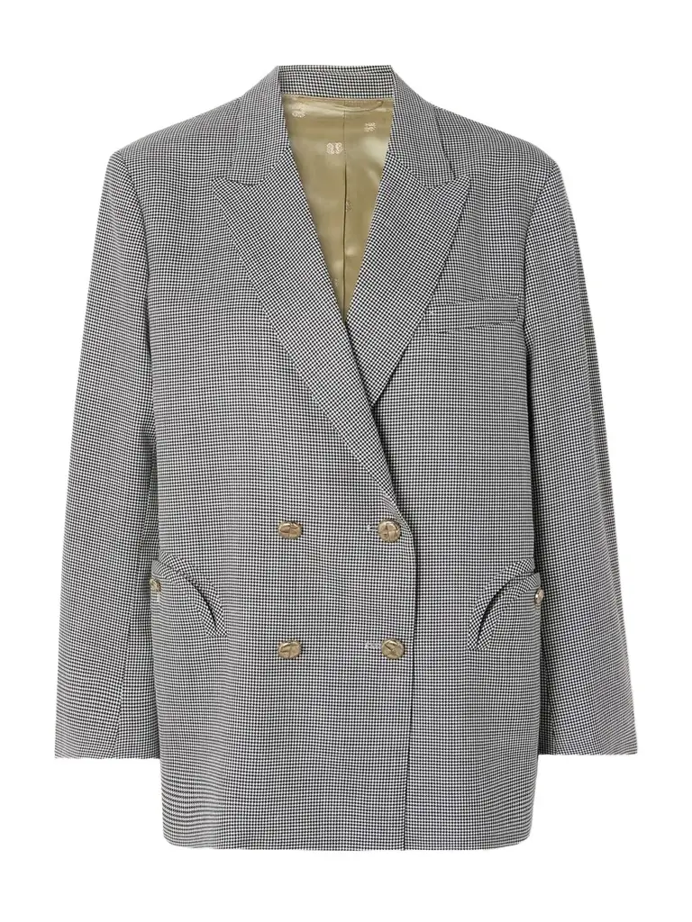 Blazé Milano Regal Nightbreak Double-breasted Houndstooth Wool Blazer