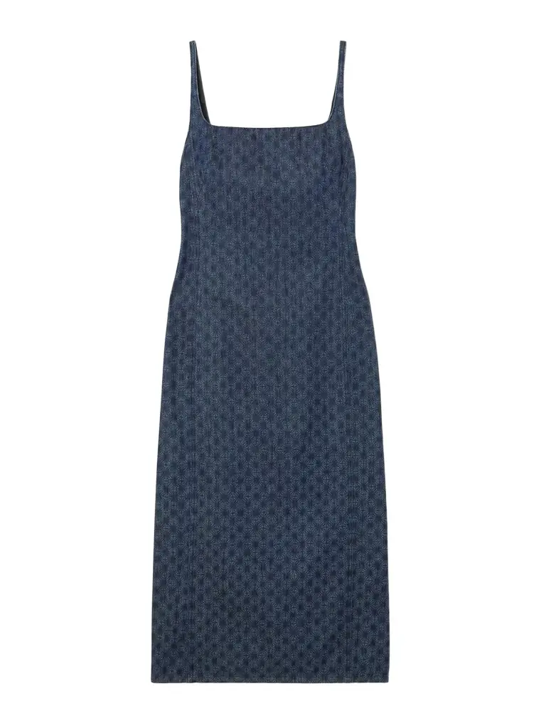 Dries Van Noten Printed Denim Midi Dress