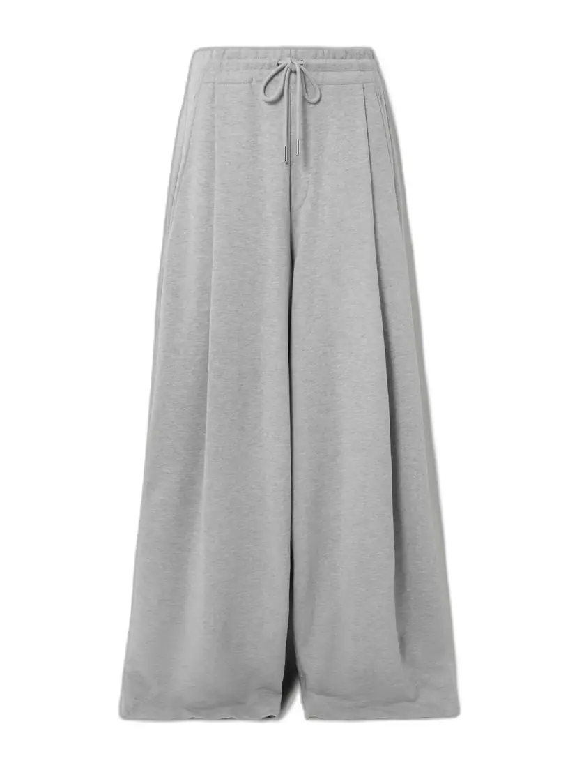 Dries Van Noten Pleated Cotton-jersey Wide-leg Track Pants