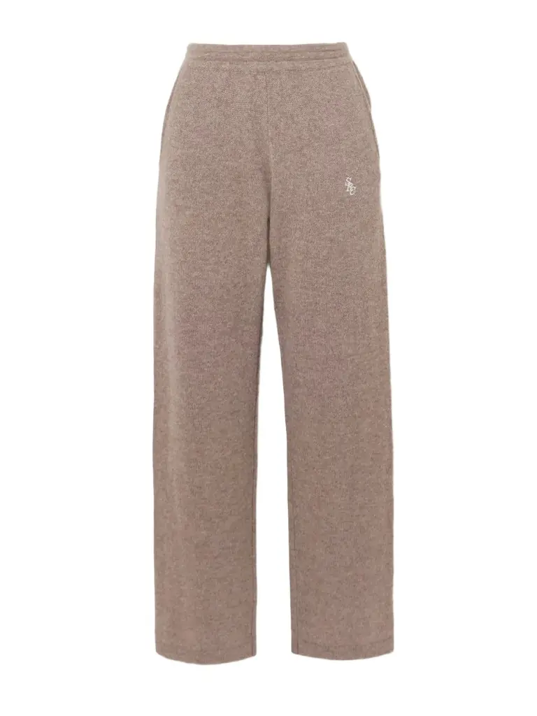 Sporty & Rich Src Embroidered Cashmere And Wool-blend Pants