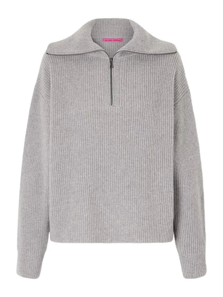 The Elder Statesman Runyon Ribbed Cashmere Turtleneck Half-zip Sweater