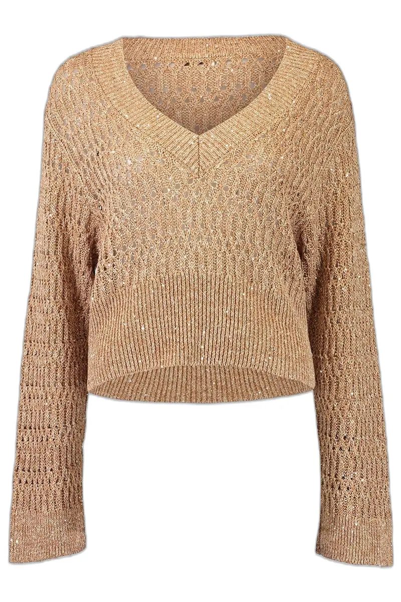 Brunello Cucinelli Braided V Neck Top