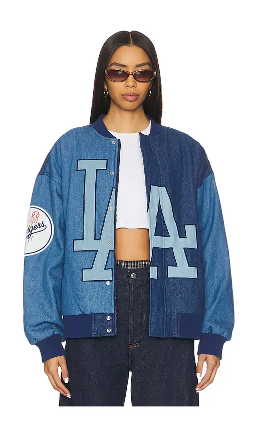 Terez x REVOLVE Dodgers Denim Logo Bomber