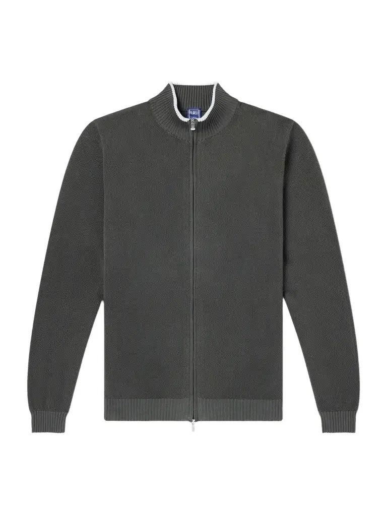 FEDELI Cotton Zip-Up Sweater - Men