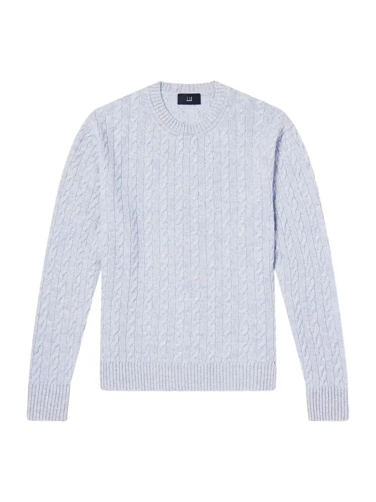 dunhill Cable-Knit Cashmere and Linen-Blend Sweater - Men