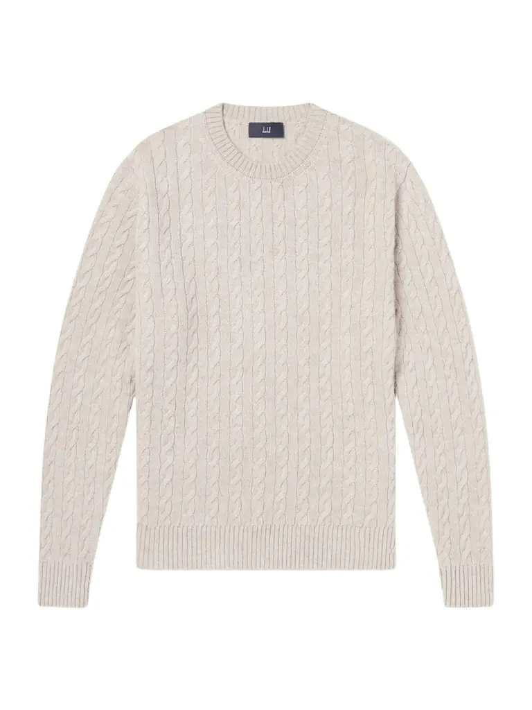 dunhill Cable-Knit Cashmere and Linen-Blend Sweater - Men