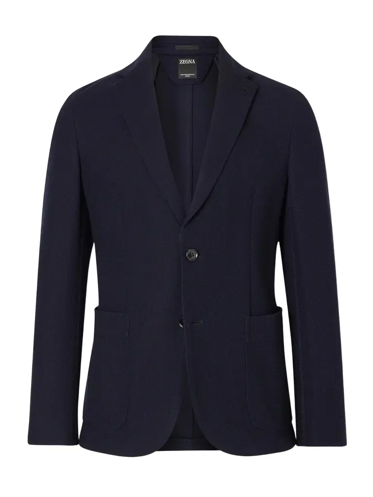 Zegna Wool and Cotton-Blend Piqué Blazer - Men