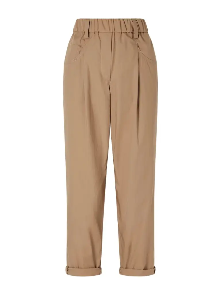 Brunello Cucinelli Cotton-voile Tapered Pants