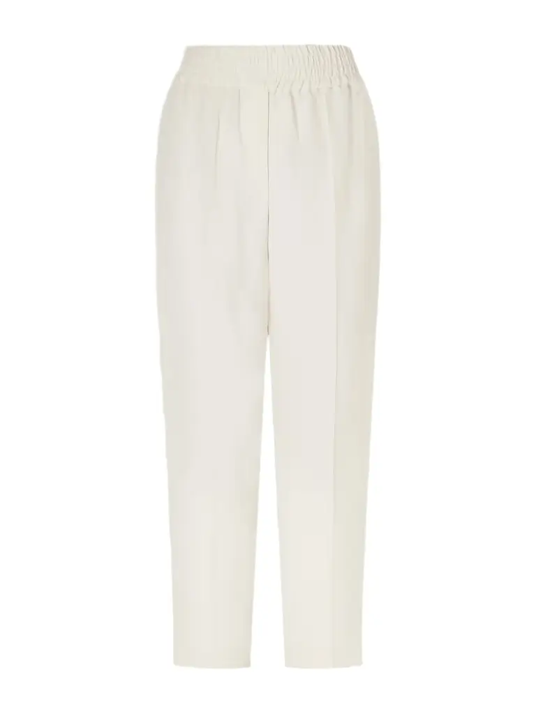 Brunello Cucinelli Cropped Woven Tapered Pants