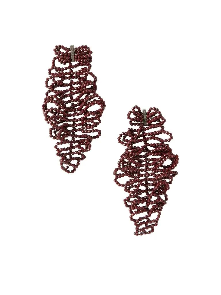 Brunello Cucinelli Beaded Red Earrings