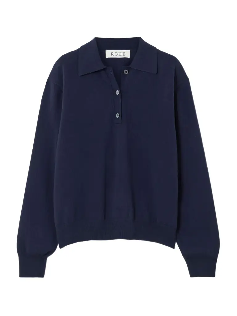 RÓHE Merino Wool And Cashmere-blend Polo Sweater