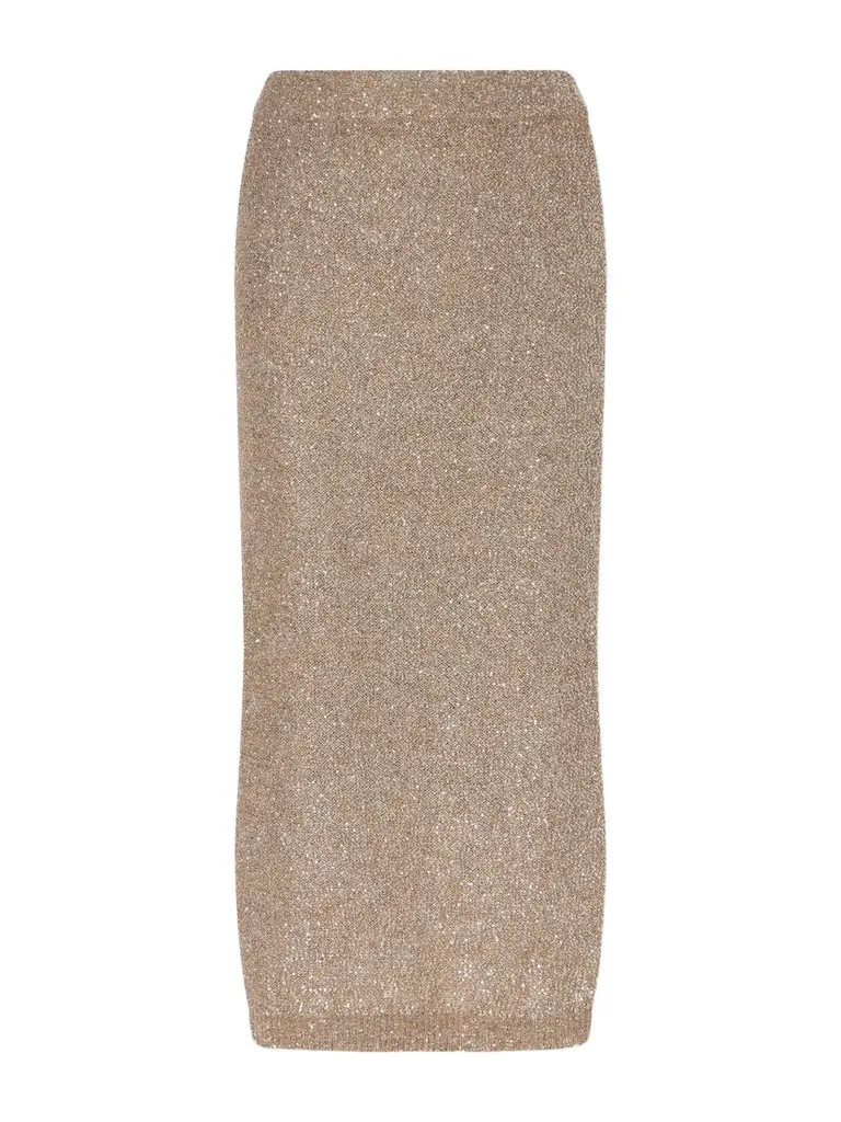 Brunello Cucinelli Sequined Knitted Midi Skirt