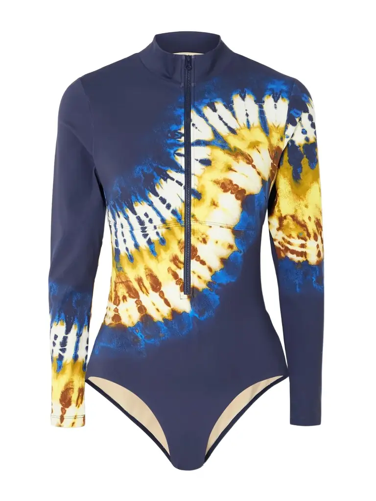 ALÉMAIS Martine Tie-dye Half-zip Swimsuit