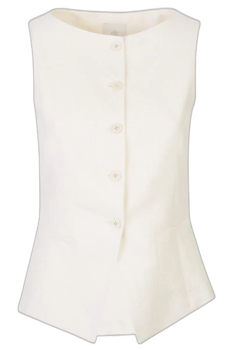 ELEVENTY Boat Neck Button Vest