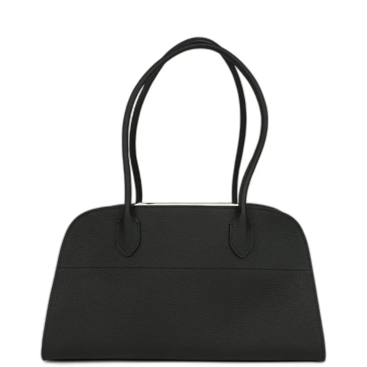 The Row The Row Soft Margaux Shoulder 12 Bag Black Calfskin Silver Hardware