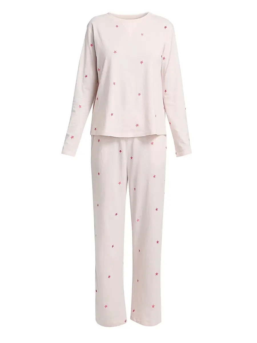 Papinelle Women's Jada Stars Cotton Lounge Set - Rosewater Geranium