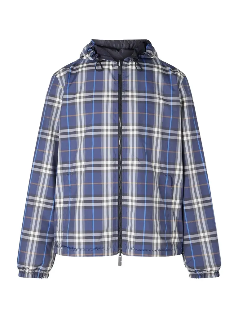 Burberry Hooded Checked Shell Jacket - Men