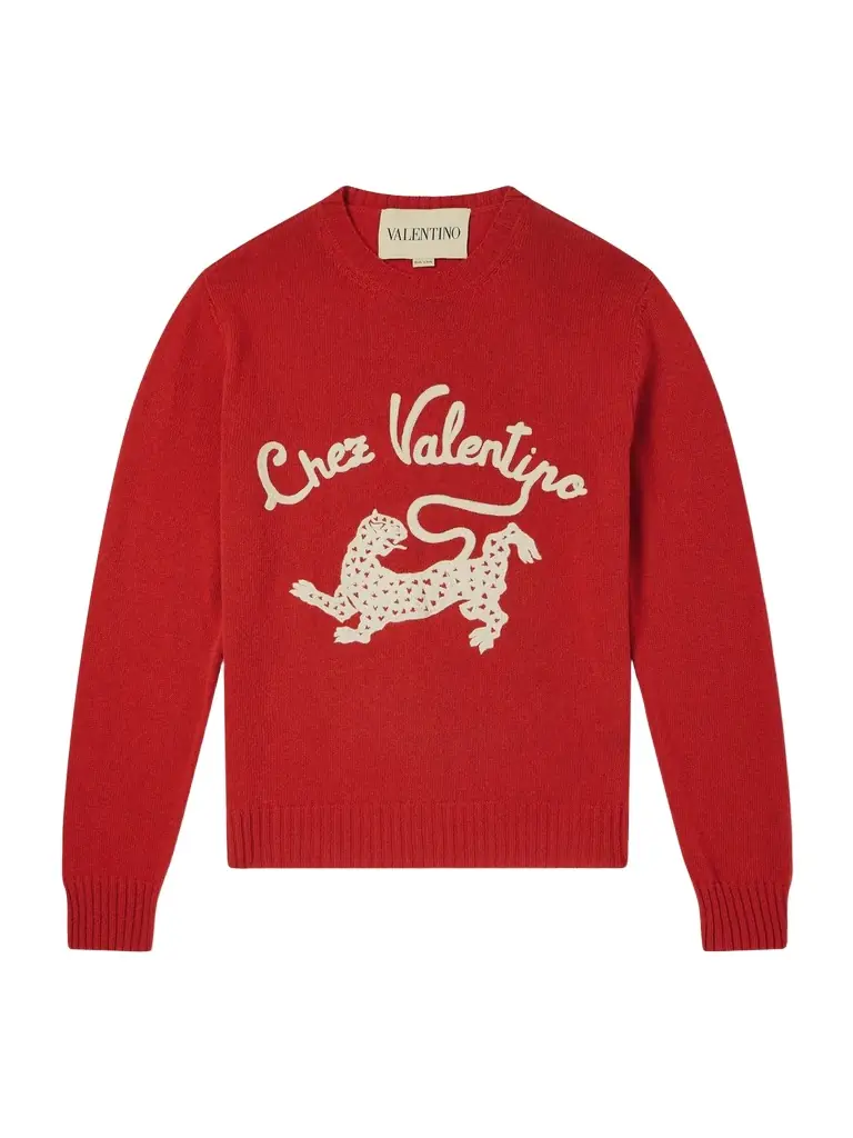 Valentino Garavani Embroidered Virgin Wool Sweater - Men